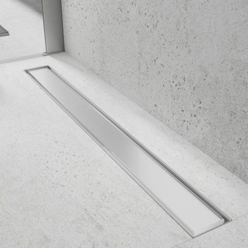 Mexen Flat MGW 80 cm dlhý kompletný sprchový žľab z bieleho skla