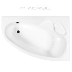   M-Acryl DARIA 140x95/150x100/160x105/170x110 asymetrická zaoblená akrylátová rohová vaňa s nožičkami