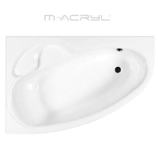 M-Acryl DARIA 160x105 ľavá asymetrická zaoblená akrylátová rohová vaňa s nožičkami
