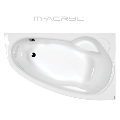 M-Acryl LIZA 150x95 pravá asymetrická zaoblená akrylátová rohová vaňa s nožičkami
