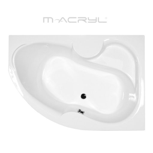 M-Acryl AZALIA 160x105 pravá asymetrická zaoblená akrylátová rohová vaňa s nožičkami