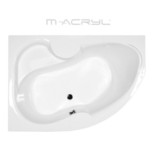 M-Acryl AZALIA 170x105 ľavá asymetrická zaoblená akrylátová rohová vaňa s nožičkami