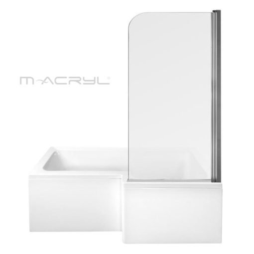 M-Acryl LINEA 160x70/85 pravá hranatá akrylátová sprchová vanička v tvare "P" s nožičkami