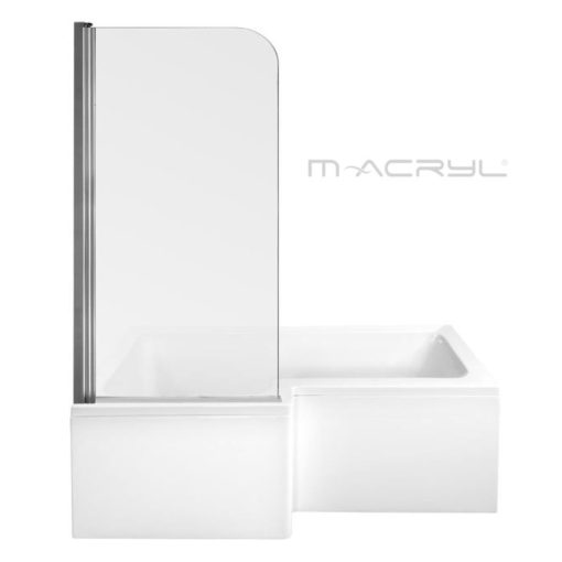 M-Acryl LINEA 170x70/85 ľavá hranatá akrylátová sprchová vanička v tvare "P" s nožičkami