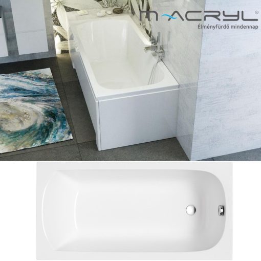  M-Acryl MIRA 120/140/150/160/170/180 cm dlhá rovná akrylátová vaňa s nožičkami