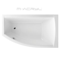   M-Acryl MINIMA 150x85/160x95 asymetrická zaoblená akrylátová rohová vaňa s nožičkami