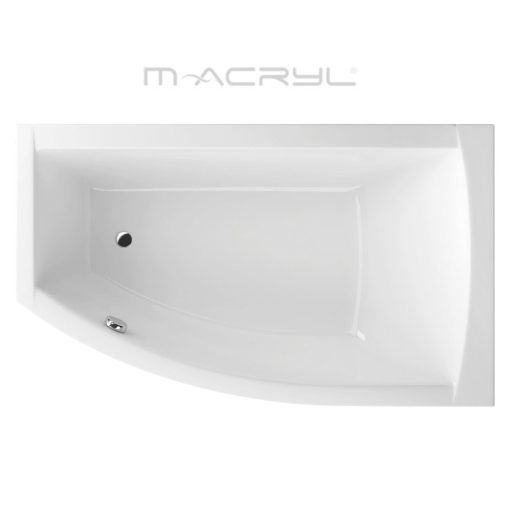 M-Acryl MINIMA 150x85/160x95 asymetrická zaoblená akrylátová rohová vaňa s nožičkami