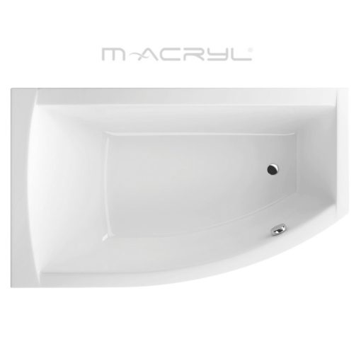 M-Acryl MINIMA 160x95 ľavá asymetrická zaoblená akrylátová rohová vaňa s nožičkami