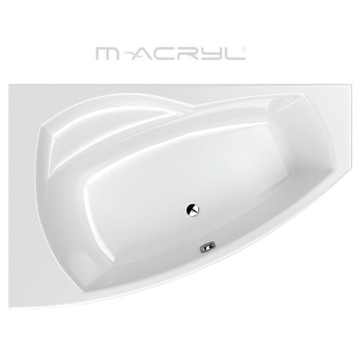 M-Acryl CLAUDIA 150x100 ľavá asymetrická zaoblená akrylátová rohová vaňa s nožičkami