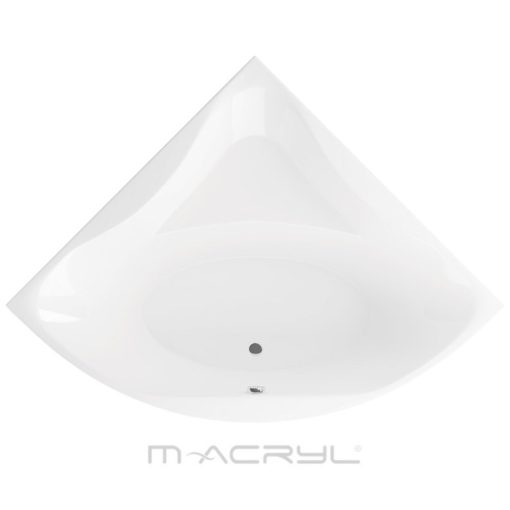 M-Acryl AURA 140x140/150x150 symetrická zaoblená rohová akrylátová vaňa s nožičkami
