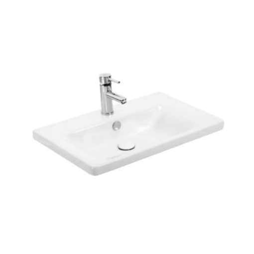Sanovit SOFT 55 cm široké hranaté nástenné keramické umývadlo zabudovateľné na pult aj do nábytku  
