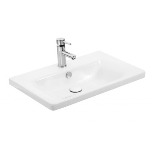 Sanovit SOFT 65 cm široké hranaté nástenné keramické umývadlo zabudovateľné na pult aj do nábytku 