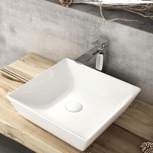 Sanovit TOP COUNTER 3040 40 cm široké hranaté keramické umývadlo na dosku