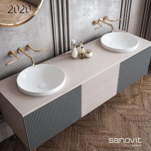 Sanovit TOP COUNTER 3041 43 cm široké okrúhle zápustné keramické umývadlo 