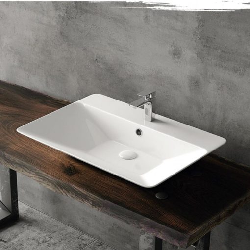 Sanovit TOP COUNTER 3066 65 cm široké hranaté keramické umývadlo na dosku 