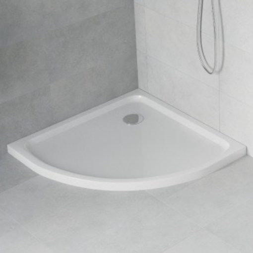 Mexen Flat Slim 90x90 zaoblená plochá akrylátová sprchová vanička, výška 5 cm