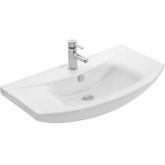   Sanovit ZENON 75 cm široké zaoblené nástenné keramické umývadlo zabudovateľné aj do nábytku 
