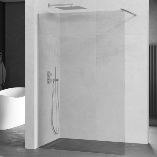 Mexen Kioto Walk-In Nano 90x200, 90 cm široká univerzálna sprchová zástena s 8 mm hrubým vodoodpudivým bezpečnostným sklom, výška 200 cm