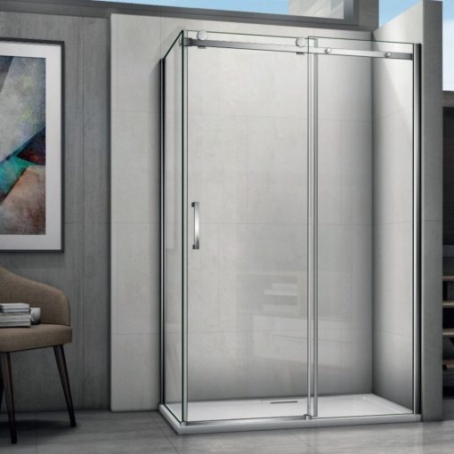 AQUATREND Marina 120x90 pravý asymetrický hranatý sprchový kút s posuvnými dverami s 8 mm hrubým vodoodpudivým bezpečnostným sklom, chrómované prvky, výška 195 cm