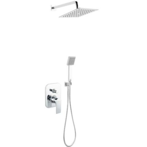 FERRO ALGEO SQUARE chrómový podomietkový sprchový komplet s batériou, hlavovou a ručnou sprchou