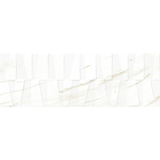 Calacatta Decor 25x75 lesklý/matný 3D nástenný porcelánový obklad s mramorovým vzorom 