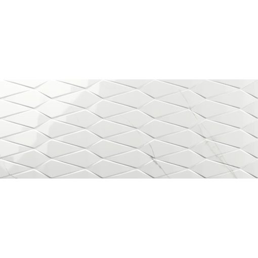 Gala White Lux Brillo 35x90 lesklý 3D rektifikovaný nástenný porcelánový obklad s mramorovým vzorom