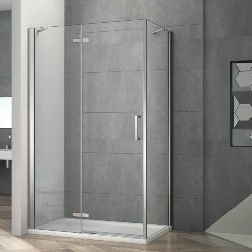 AQUATREND Jade N02 100x80 ľavý asymetrický hranatý sprchový kút s otváracími dverami so 6 mm hrubým vodoodpudivým bezpečnostným sklom, chrómované prvky, výška 195 cm