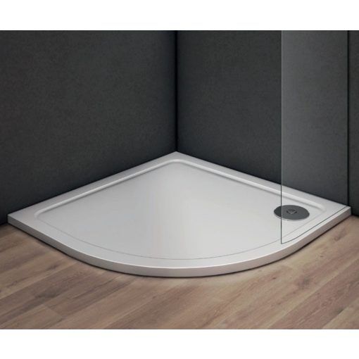 AQUATREND MMA T04 90x90 zaoblená tenká sprchová vanička z umelého mramoru, výška 3 cm