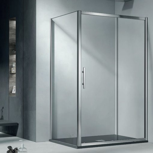 AQUATREND Quick 332 120x90 asymetrický hranatý sprchový kút s posuvnými dverami so 6 mm hrubým vodoodpudivým bezpečnostným sklom, chrómované prvky, výška 190 cm
