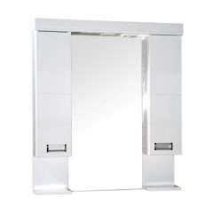   LEDA 85/100 cm dvojitá kúpeľňová zrkadlová skrinka s integrovaným LED osvetlením, MDF police