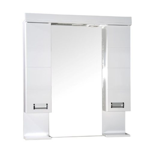 LEDA 85/100 cm dvojitá kúpeľňová zrkadlová skrinka s integrovaným LED osvetlením, MDF police