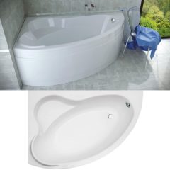   Besco ADA 140x90/160x100 asymetrická zaoblená akrylátová rohová vaňa 