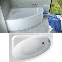   Besco CORNEA COMFORT 140x80/150x100 asymetrická zaoblená akrylátová rohová vaňa