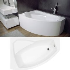   Besco RIMA 130x85/140x90/150x95/160x100/170x110 asymetrická zaoblená rohová akrylátová vaňa