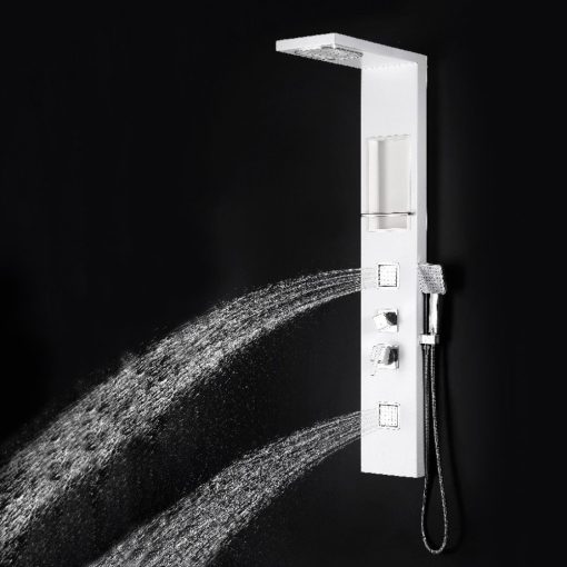 Wellis Modica matný biely sprchový panel s integrovanou hydromasážnou tryskou 