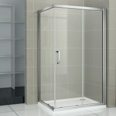   AQUATREND ZENX 632 100x100 hranatý sprchový kút s posuvnými dverami so 6 mm hrubým vodoodpudivým bezpečnostným sklom, chrómované prvky, výška 190 cm